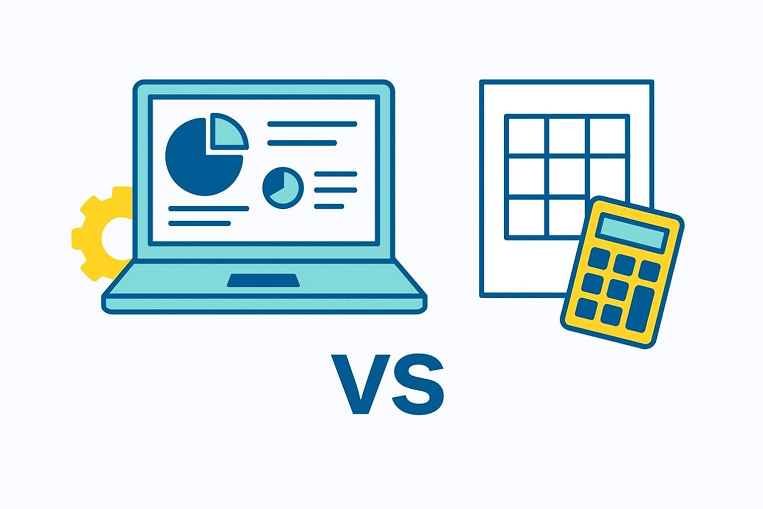 accounting software or spreadsheet